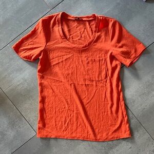 Theory Orange Short Sleeve Women's Tee